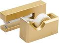 Office Desk Stapler and Tape Dispenser Set - Gold desk essentials