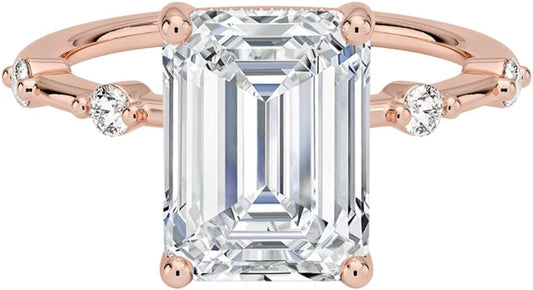 Stunning Moissanite Ring 3 Ct in 10k 14k 18k Gold & Silver