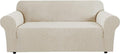 Stretch Sofa Covers for 3 Cushion Couch - Thick Checked Jacquard