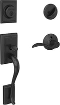 Schlage F60 Plymouth Left-Handed Front Entry Handleset - Secure Matte