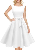 Boatneck Sleeveless Vintage 1950s Cocktail Dress - Flattering High hug
