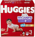 Huggies Little Movers Plus Diapers Size 3 - Soft, Extra Absorbent