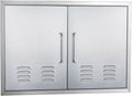 Vented Outdoor Kitchen Doors 30in x 21in - Stainless Steel BBQ Double