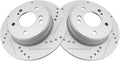 TRQ Rear Brake Rotors Set Premium G-Coated - Direct Fit Performance