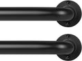 Wrap Around Black Curtain Rods 2 Pack 48-90 in - Heavy Duty Blackout