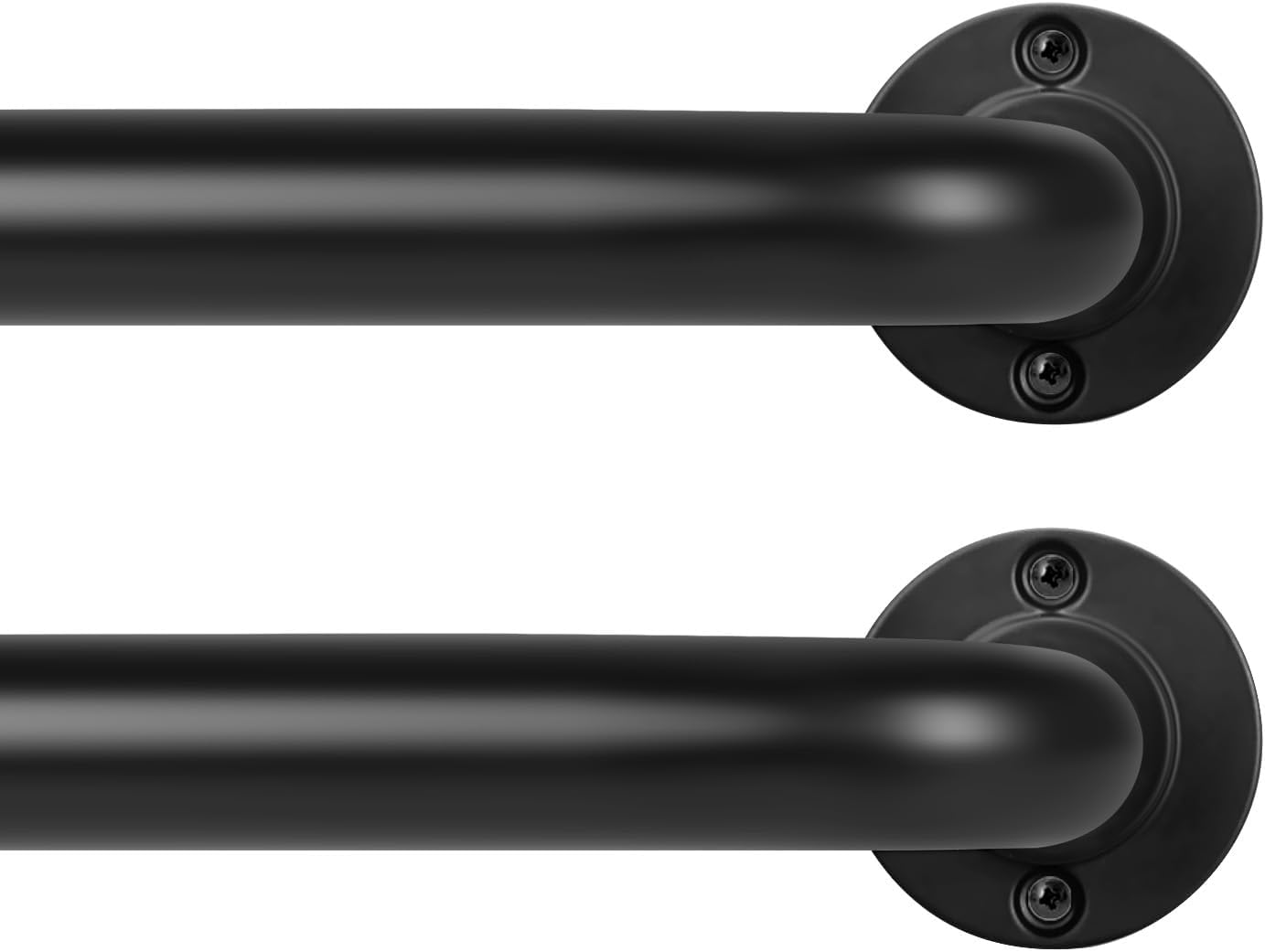 Black Wrap Around Curtain Rods for Adjustable Window Treatments