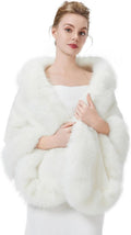 BEAUTELICATE Womens Faux Fur Shawl Wrap Stoles for Bridal Dresses