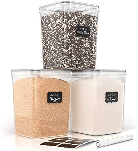 Simply Gourmet Airtight Flour and Sugar Containers Set for Baking
