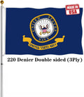 Double Sided US Emblem Navy Flag 5x8 Outdoor - Fade Resistant 3Ply
