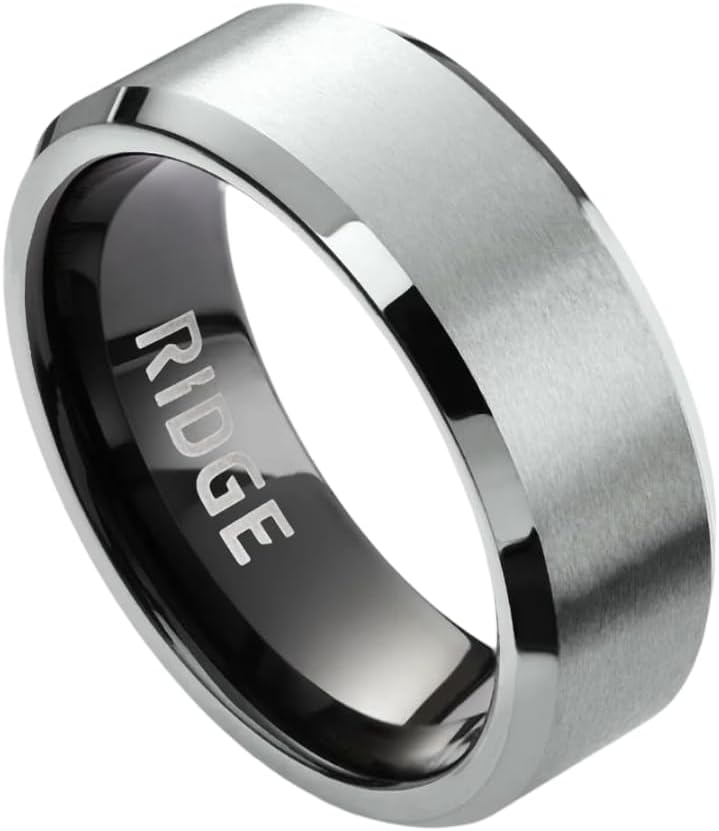 Ridge Tungsten Rings For Men - Strong, Durable Wedding Band