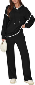 Fixmatti Women 2 Piece Hoodie Sweatshirt and Jogger Set - Cozy