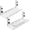 Under Desk Cable Management Tray 16.5 in - Clamp Mount Cable Organizer