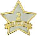 Year Service Award STAR Lapel Pin Gold & Silver Plated - 1-30 Years