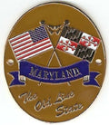 Maryland & United States Flags Hiking Stick Medallion - Patriotic Trim