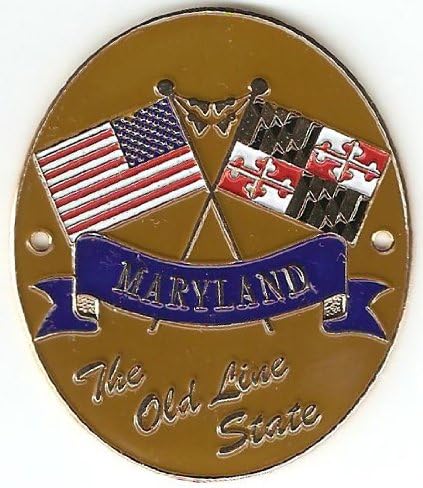 Maryland & USA Flags Hiking Stick Medallion- Patriotic Wanderlust