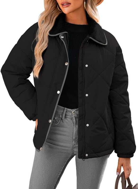 Dokotoo Women's Winter Casual Quilted Jackets for Cozy Warmth