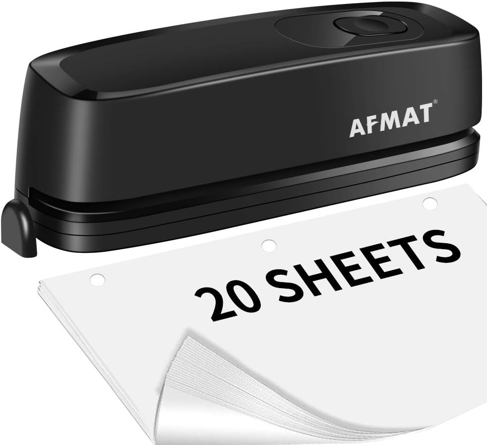 AFMAT Electric 3 Hole Punch for Effortless Punching at Office