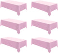 Rectangle Tablecloths 60x120 in 6 Pack Pink - Washable Decorative