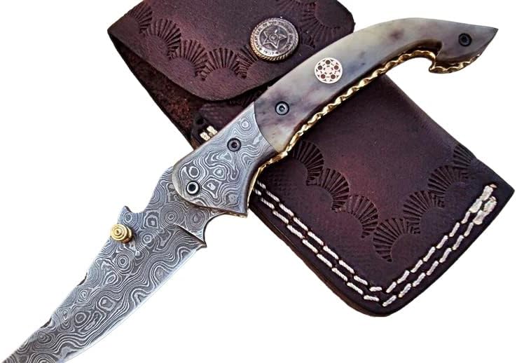 Poshland FNA-32 Custom Handmade Damascus Steel Folding Knife
