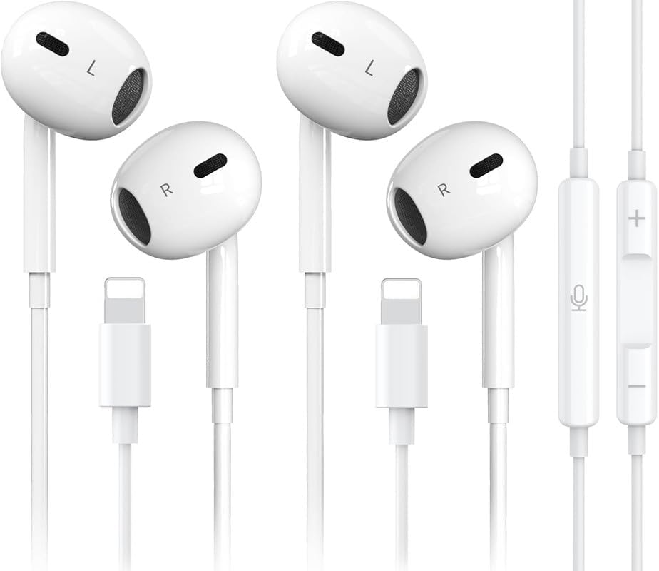 Dual Pack iPhone Earbuds: Noise Reduction, Mic & Volume Control