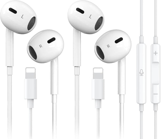 Dual Pack iPhone Earbuds: Noise Reduction, Mic & Volume Control