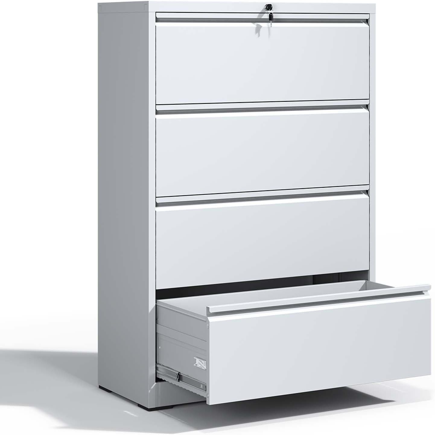 Locking Filing Cabinet with 4 Drawers for Home Office Storage