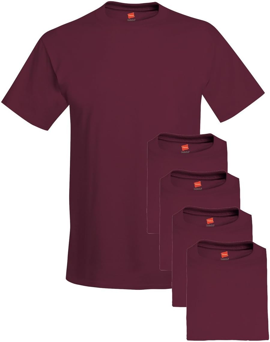 Hanes Mens Tall 100% Cotton Crew Neck Undershirts for Comfort