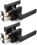 Probrico Interior Black Door Handle Privacy Levers - Heavy Duty Modern