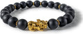 Pixiu Money Bracelet with Green Jade 24K Gold Charm - Handmade