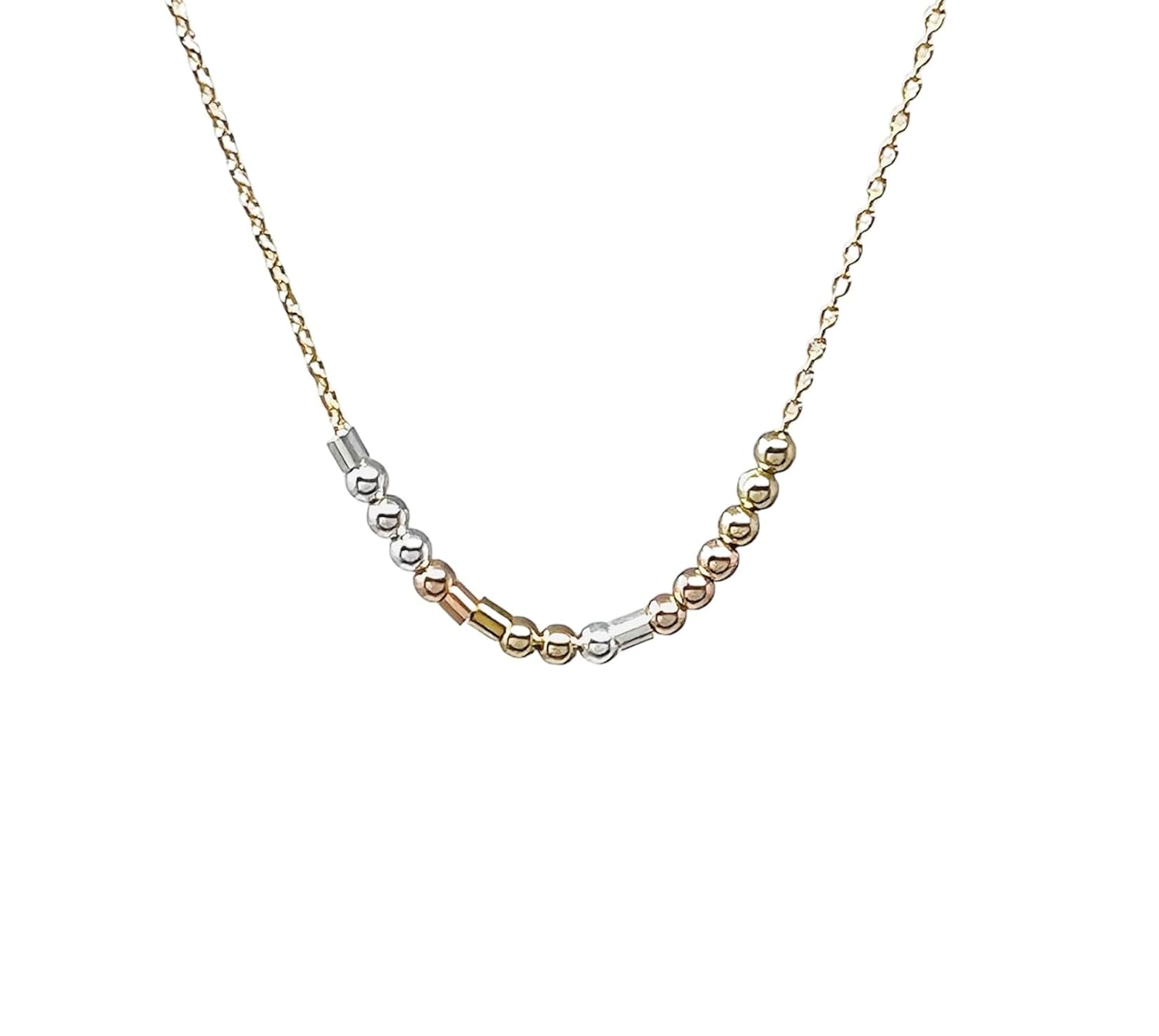 Custom Fine Chain Morse Code Necklace in Gold, Silver, Rose Gold