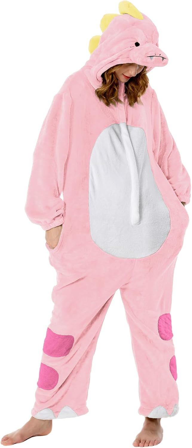 Funny Pink Dinosaur Onesie for Adults - Ultimate Loungewear