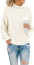 Saodimallsu Turtleneck Oversized Sweater - Cozy Chunky Knit Pullover