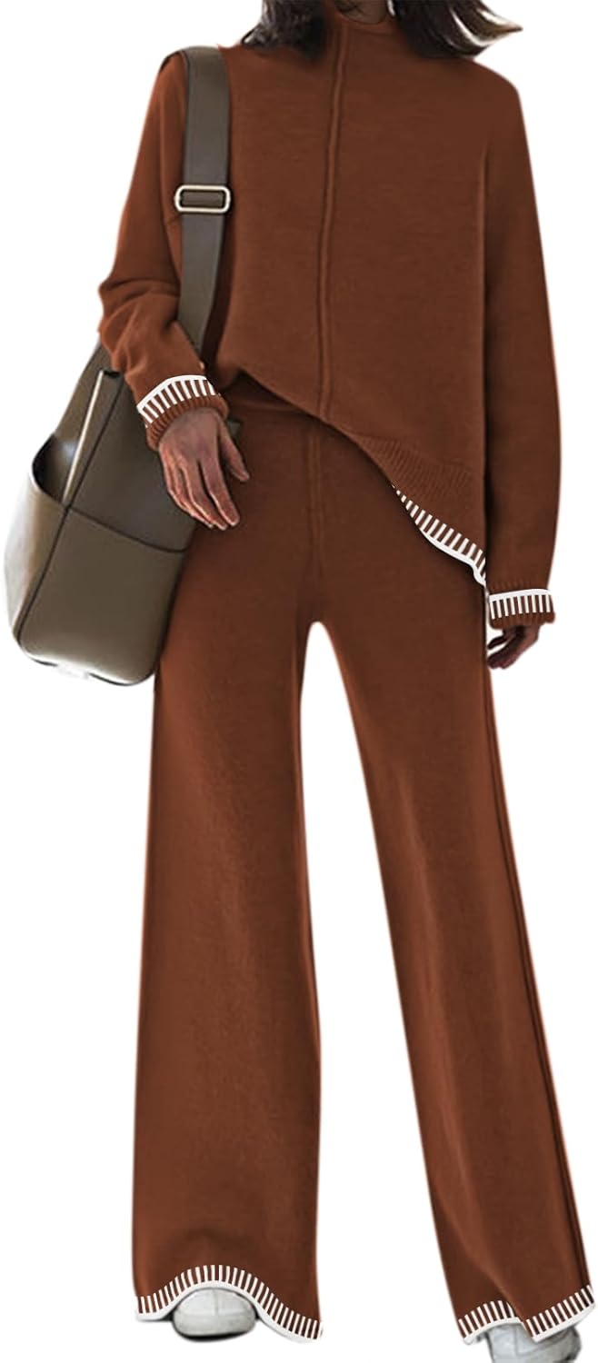 Fixmatti Women Sweater Set 2 Piece Knit Sweatsuit for Comfort