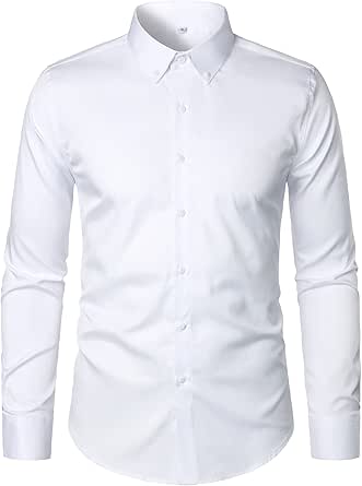 HOOD CREW Mens Long Sleeve Button Down Shirt for Every Occasion