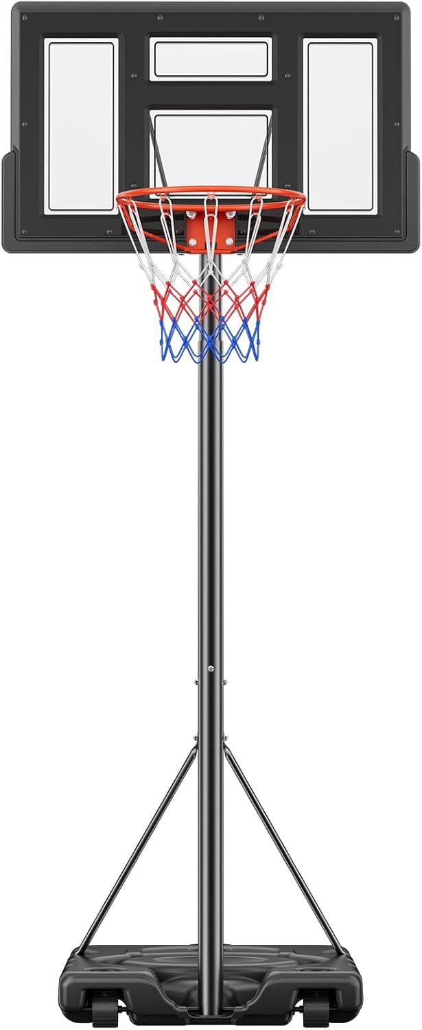 Sweetcrispy Portable Basketball Hoop with Adjustable Height 6.1-10FT