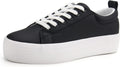 JABASIC Women Lace Up Platform Sneakers - Comfortable Casual Fashion