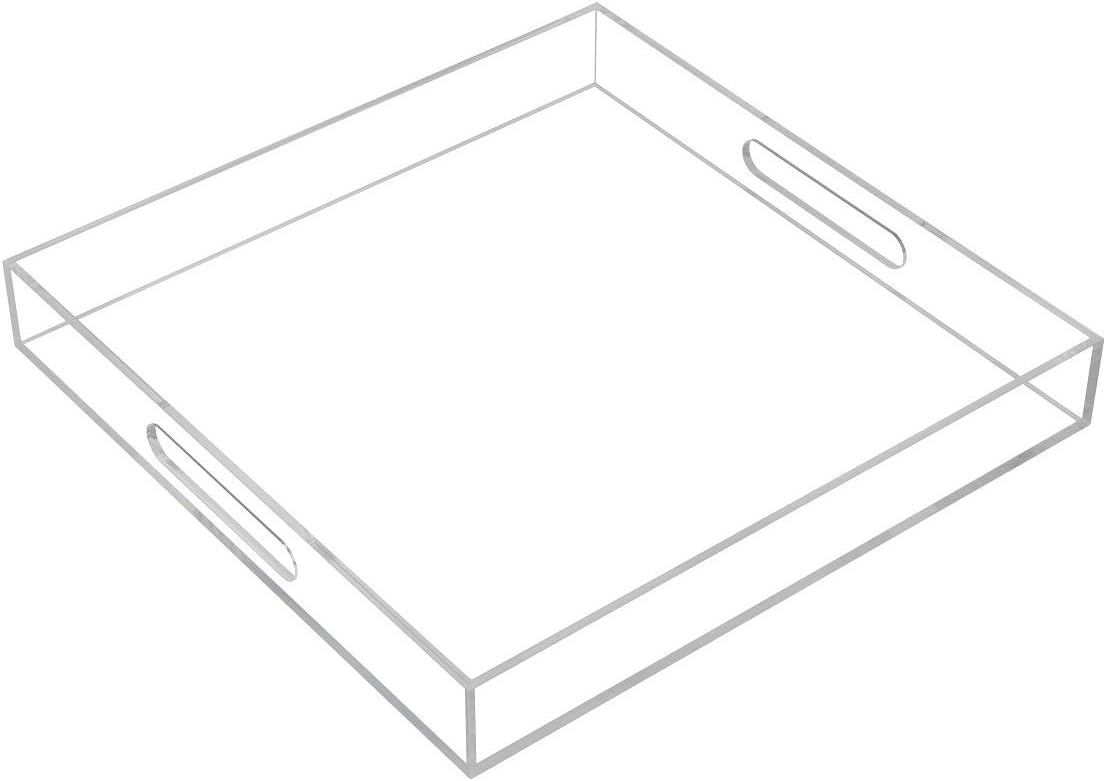 Clear Sturdy Acrylic Serving Tray with Handles for Every Occasion