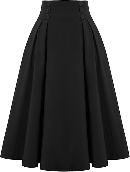 Belle Poque Vintage High Waist Plaid Skirt with Pockets BPA020
