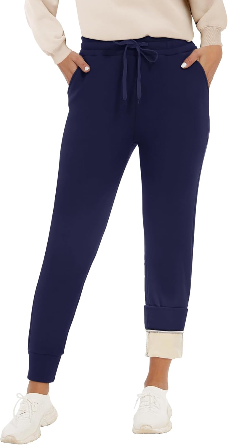 Fleece Lined Sweatpants for Women - Warm Sherpa Joggers