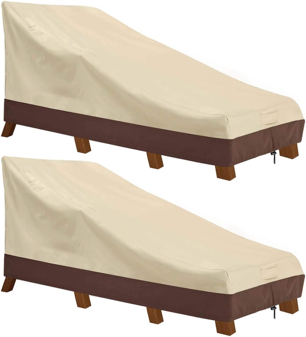 Vailge Waterproof Patio Chaise Lounge Cover for Outdoor Use