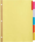 Insertable Dividers With Big Tabs, Buff Assorted Colors - Clear Labels