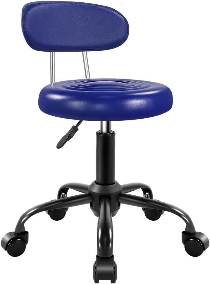 Height Adjustable Rolling Stool with Wheels for Home Office Use