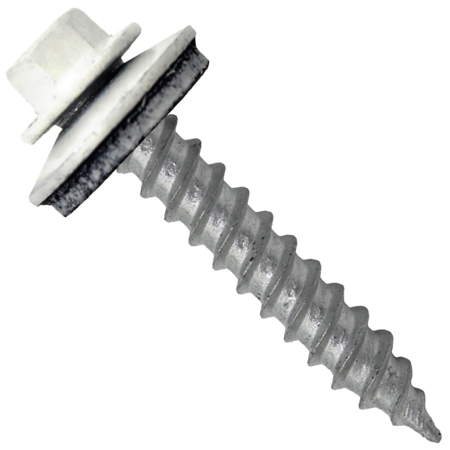 Metal Roofing Screw 12 x 1-1/2 in Bone White Hex for Roofs