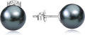 Saltwater Cultured Black Pearl Earrings S925 Sterling Silver - Unisex