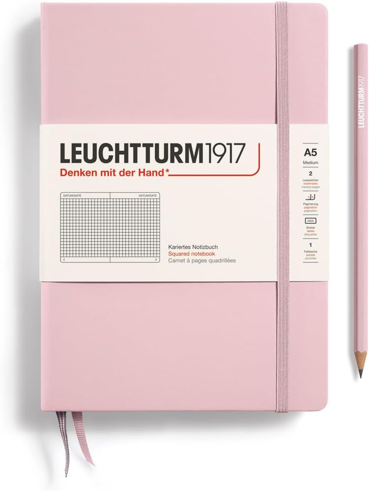 LEUCHTTURM1917 A5 Hardcover Notebook - 251 Numbered Pages, Ideal for Writing!