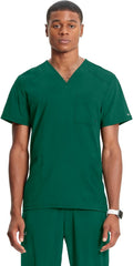 Men's Infinity V-Neck Scrub Top with Rib Knit Back Panels - Comfort