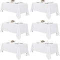 White Table Cloth 6Pack 90 x 132in Rectangle Tablecloth - Durable