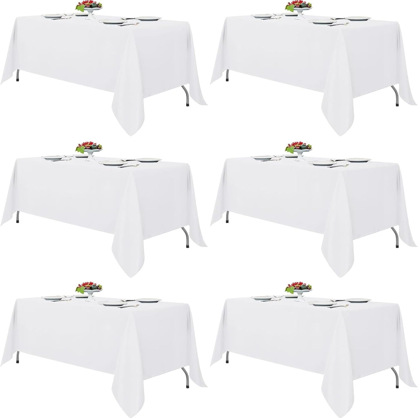 Premium White Table Cloth 90x132Inch for Dining and Events