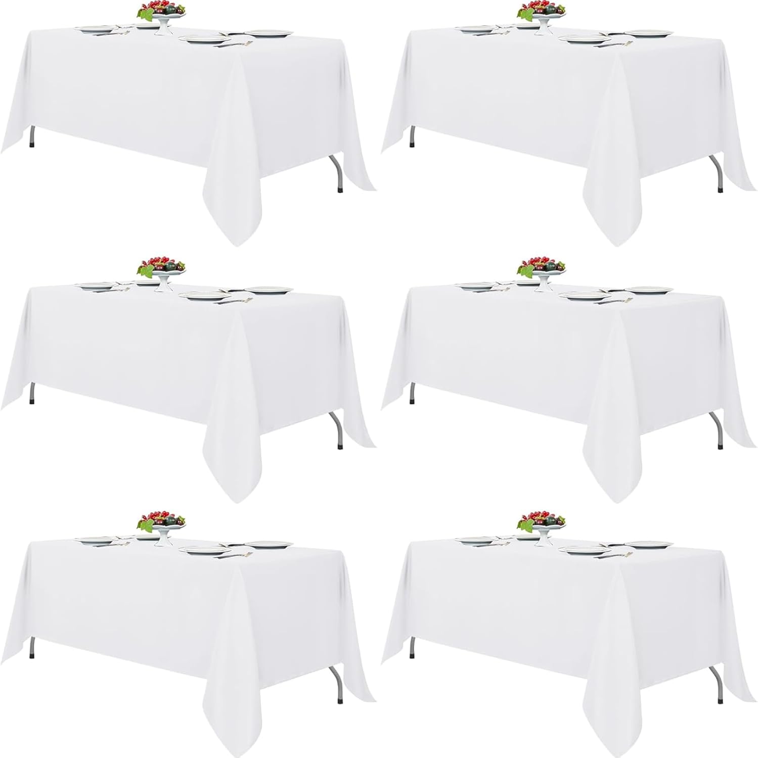 Premium White Table Cloth 90x132Inch for Dining and Events