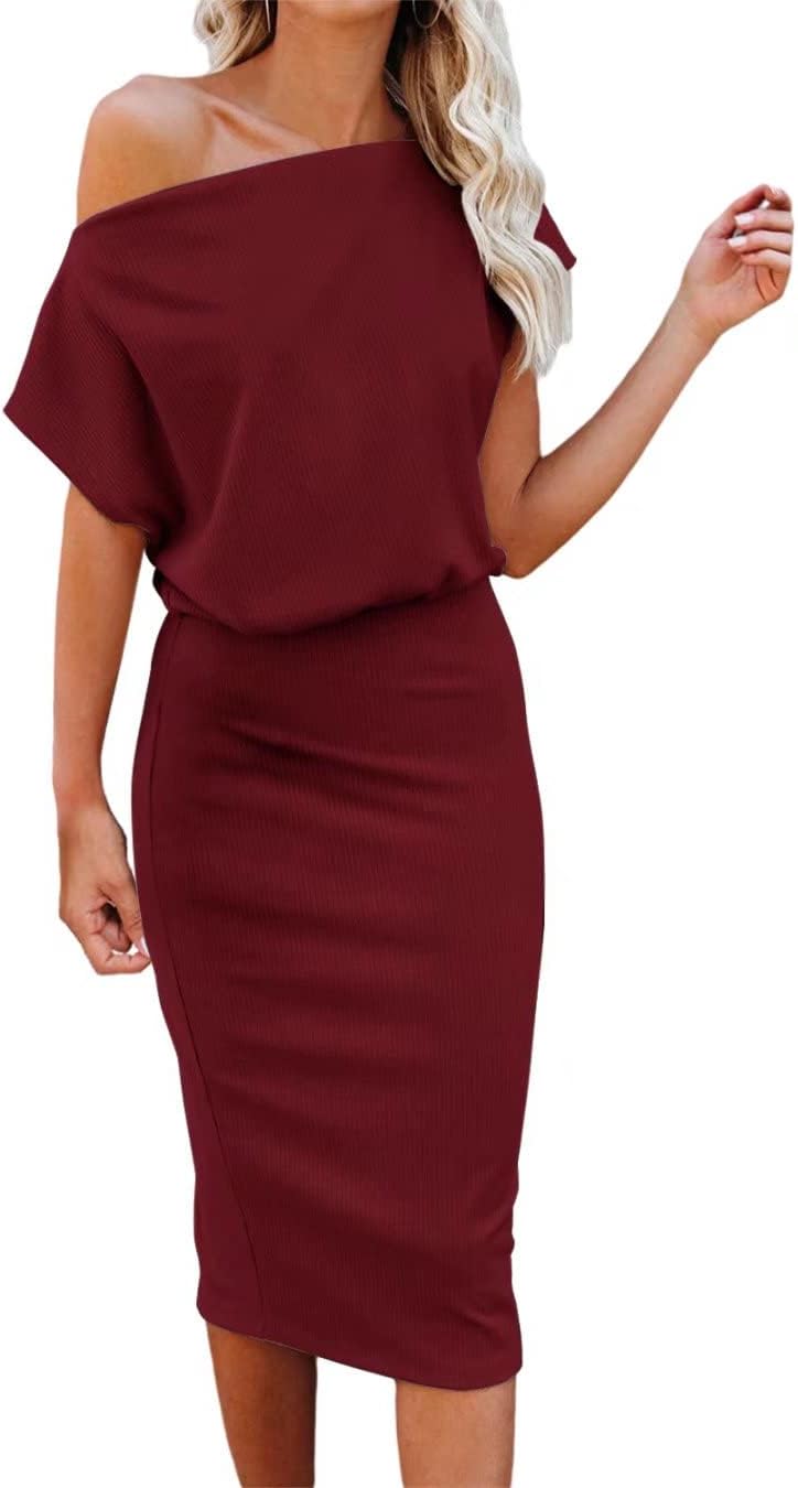 Ezbelle Women's Off Shoulder Midi Dress for Casual Parties
